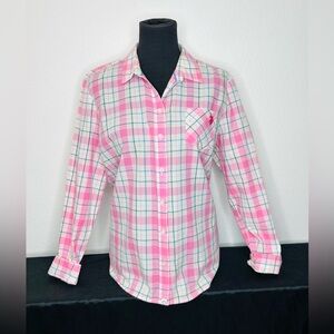 U.S. Polo Assn. Women's Pink Plaid Button Down Shirt